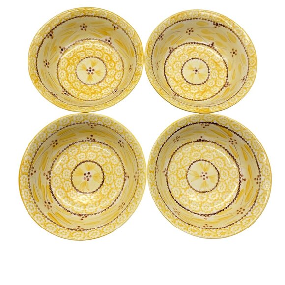 Temptations Old World Yellow Cereal soup bowls set of 4 7.5" bowl - Picture 1 of 6